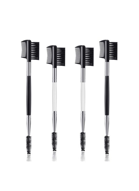 4 Pcs Eyebrow Brush Eyelash Comb Eyelash Shaper and Eyebrow Brush Dual Comb Double Head Eyebrow Brush Eyebrow Eyelash Makeup Grooming Tool