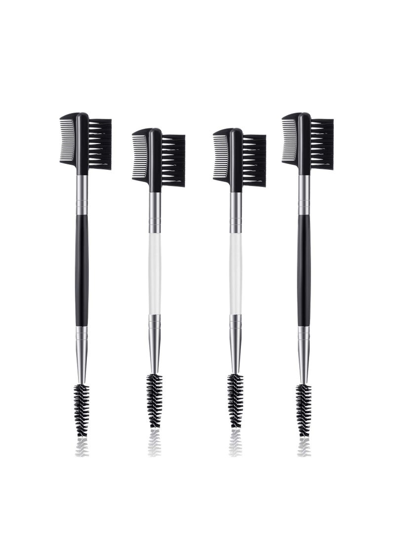 SUNSAR 4 Pcs Eyebrow Brush Eyelash Comb Eyelash Shaper and Eyebrow Brush Dual Comb Double Head Eyebrow Brush Eyebrow Eyelash Makeup Grooming Tool  - Image 1