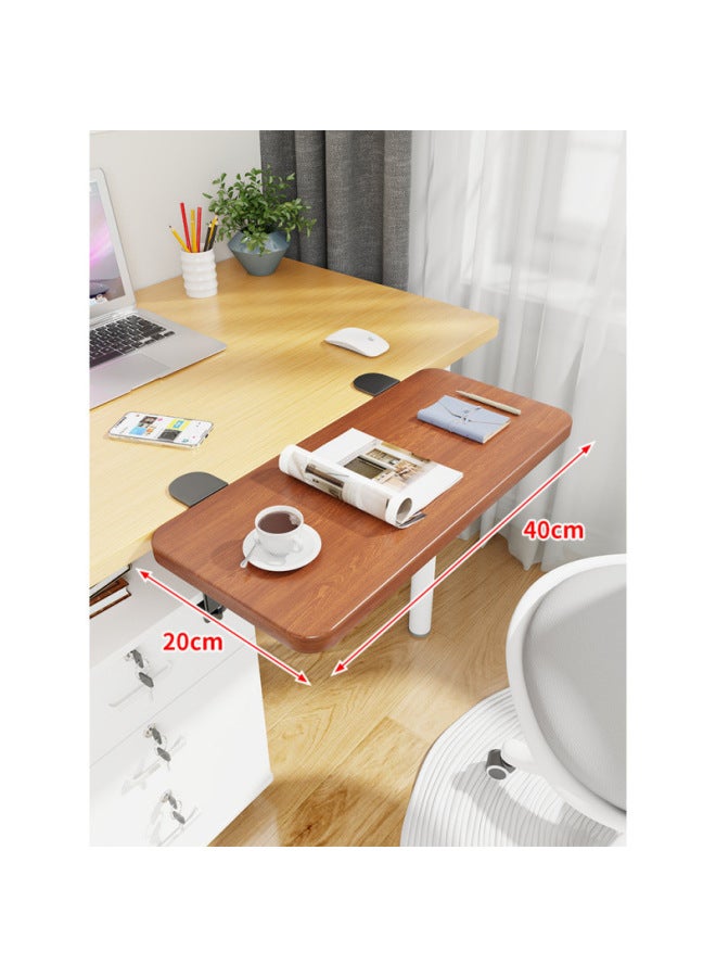 Desktop Extension Hand Support Computer Desk Desk Side Table Board Bracket Keyboard Dormitory Station Board Widened Folding Extension-Pattern:Black Bracket + Teak Board 40*20*1.2