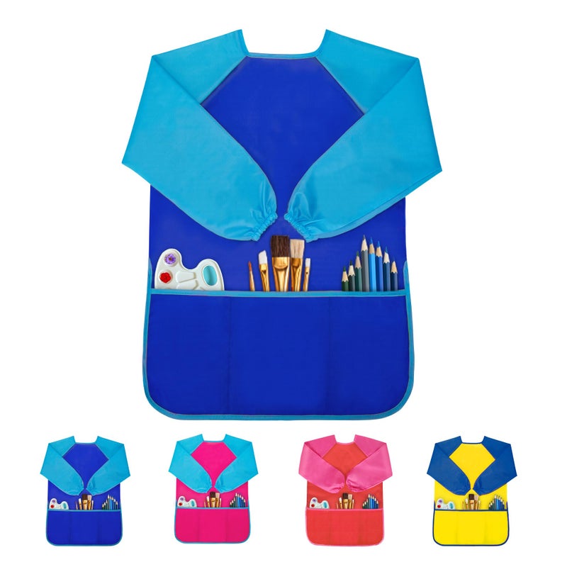 Milifox Kids Art Smock Toddler Painting SmockWaterproof Long Sleeve Kids Art Apron with 3 Pockets for Children - Image 2