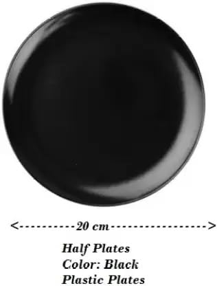 Coolkart Quarter Plates Set of 12 Size 75 Inch Non Breakable Glossy Plate for Serving Snacks Breakfast Lunch or Dinner at Home or Cafe Black - Image 3