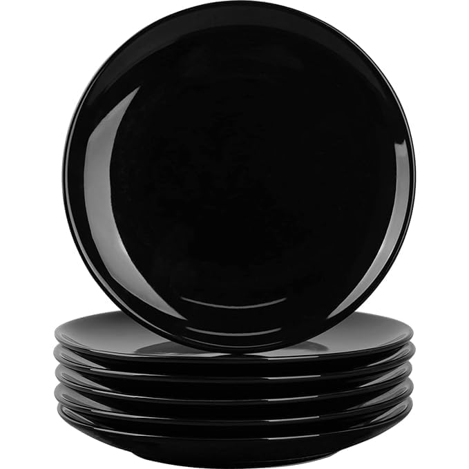 Coolkart Quarter Plates Set of 12 Size 75 Inch Non Breakable Glossy Plate for Serving Snacks Breakfast Lunch or Dinner at Home or Cafe Black - Image 2