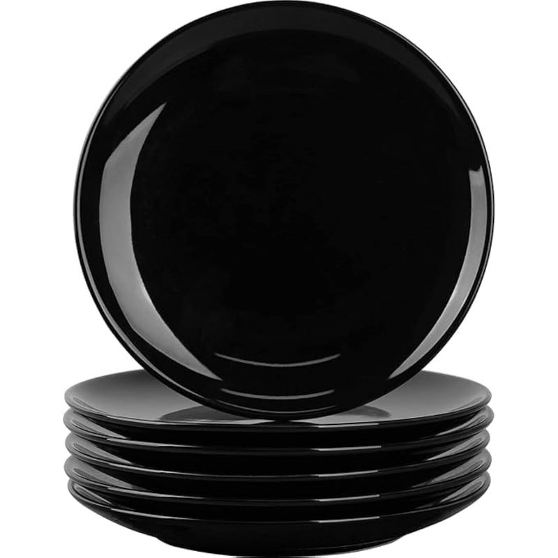 Coolkart Quarter Plates Set of 12 Size 75 Inch Non Breakable Glossy Plate for Serving Snacks Breakfast Lunch or Dinner at Home or Cafe Black - Image 1