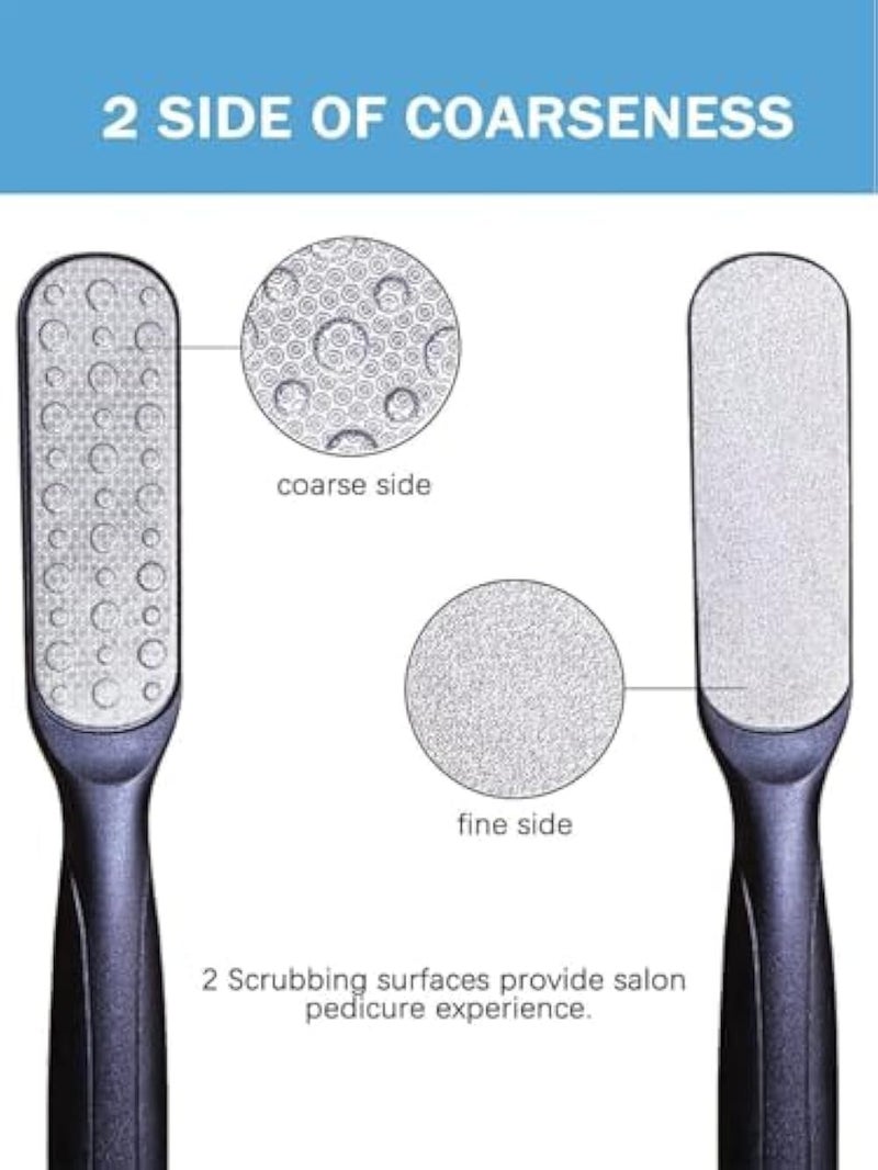 Foot File - Double Sided, Pedicure Foot Scrubber, Scraper Callus Remover, Foot Rasp For Cracked Heel & Foot Corn Removal, Dead Skin Exfoliator For Feet, (Black) - Image 3