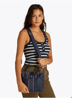 TOMMY HILFIGER Women's Corporate Crossbody Tote Bag - Nylon, Blue  - Image 5