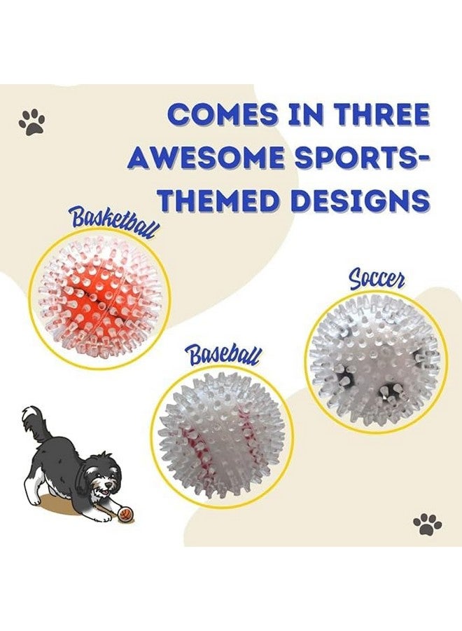 كرات الكلاب المدببة ذات الصرير مقاس 3.5 بوصة عبوة من قطعة واحدة - لعبة مطاطية متينة غير سامة للتسنين والمضغ العدواني، كرة مدببة ذات طبقتين | رائعة للكلاب المتوسطة إلى الكبيرة - Image 5