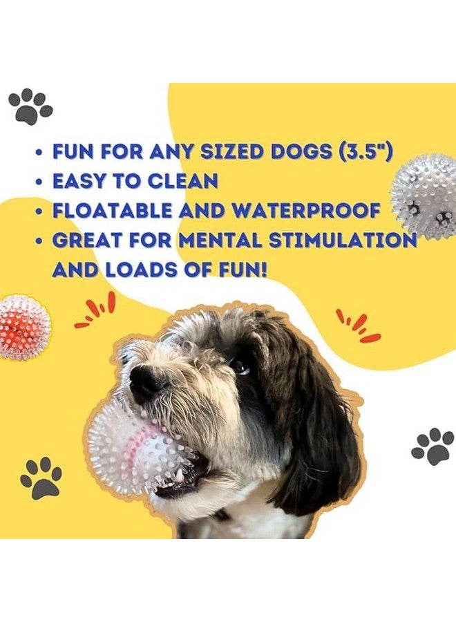 كرات الكلاب المدببة ذات الصرير مقاس 3.5 بوصة عبوة من قطعة واحدة - لعبة مطاطية متينة غير سامة للتسنين والمضغ العدواني، كرة مدببة ذات طبقتين | رائعة للكلاب المتوسطة إلى الكبيرة - Image 4