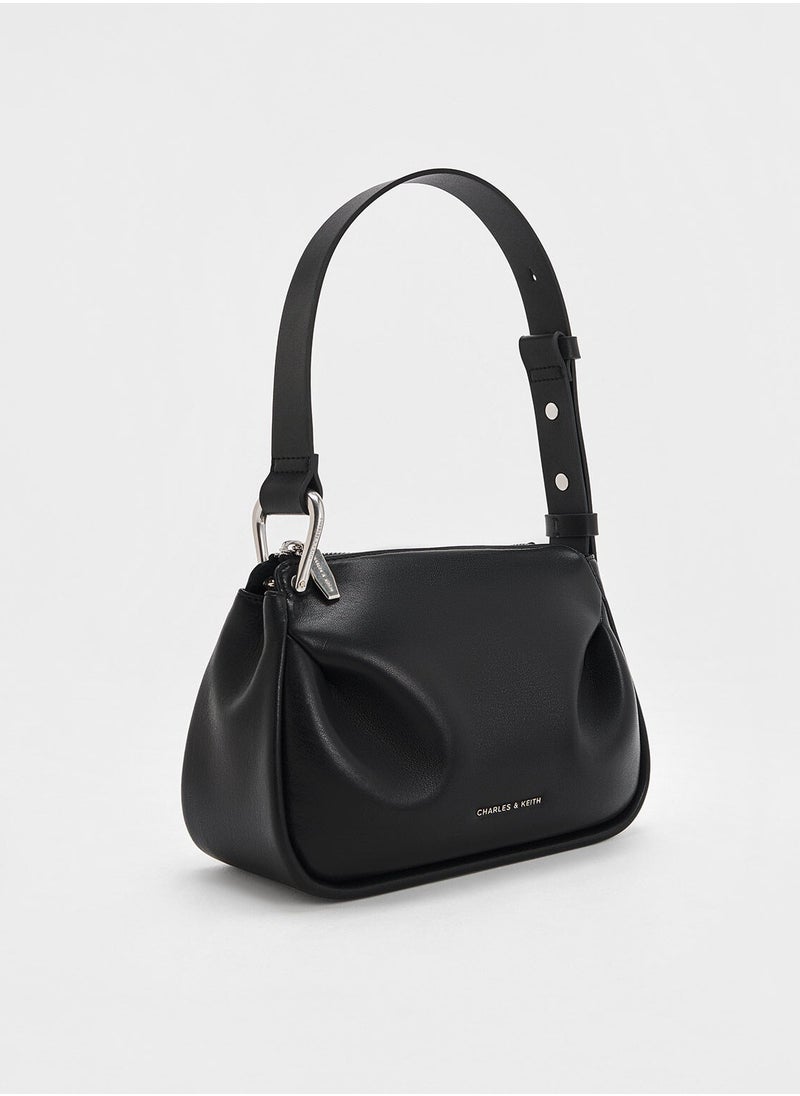 Charles & Keith CHARLES & KEITH Lumen Padded Crossbody Bag & Shoulder Bag - Black  - Image 3