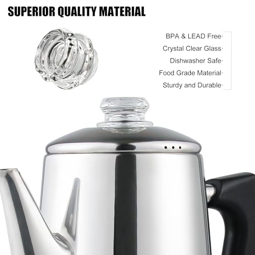 APOXCON Coffee Percolator Heat Resistant Tempered Borosilicate Glass Knob Replacement, Adaptable for Most Camping Coffee Percolator Electric Coffee Percolator (Pack of 2) - Image 3