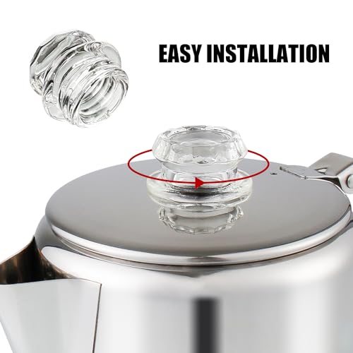 APOXCON Coffee Percolator Heat Resistant Tempered Borosilicate Glass Knob Replacement, Adaptable for Most Camping Coffee Percolator Electric Coffee Percolator (Pack of 2) - Image 5