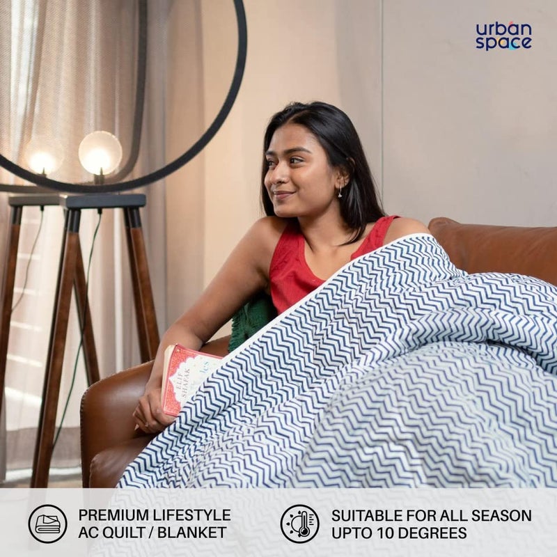 Urban Space AC Blanket for Single Bed, 120 GSM Microfiber 3 Layered Quilted Dohar, Soft Lightweight Reversible Printed AC Blanket Single Bed for All Season (California - 145 x 225cm, Blanket Single) - Image 3
