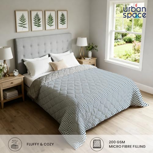 Urban Space AC Blanket for Single Bed, 120 GSM Microfiber 3 Layered Quilted Dohar, Soft Lightweight Reversible Printed AC Blanket Single Bed for All Season (California - 145 x 225cm, Blanket Single) - Image 2