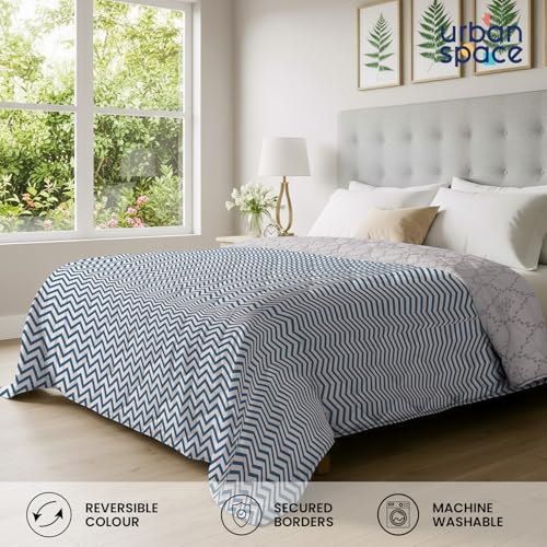 Urban Space AC Blanket for Single Bed, 120 GSM Microfiber 3 Layered Quilted Dohar, Soft Lightweight Reversible Printed AC Blanket Single Bed for All Season (California - 145 x 225cm, Blanket Single) - Image 5