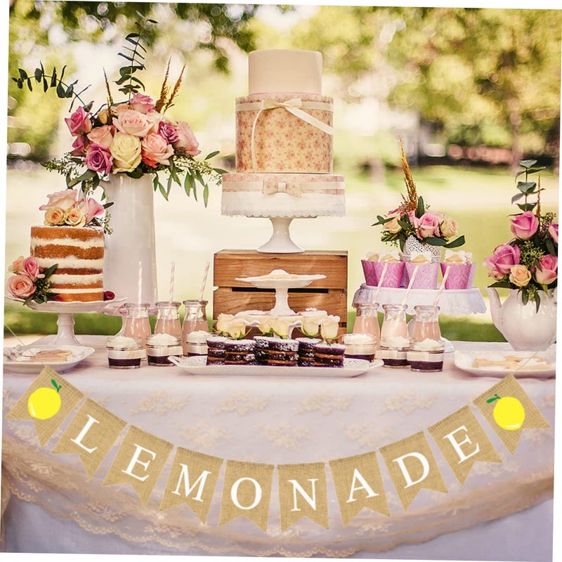 Yellow Hawaiian Luau Party Decorations Lemon Flag Swallowtail Bunting - Image 4