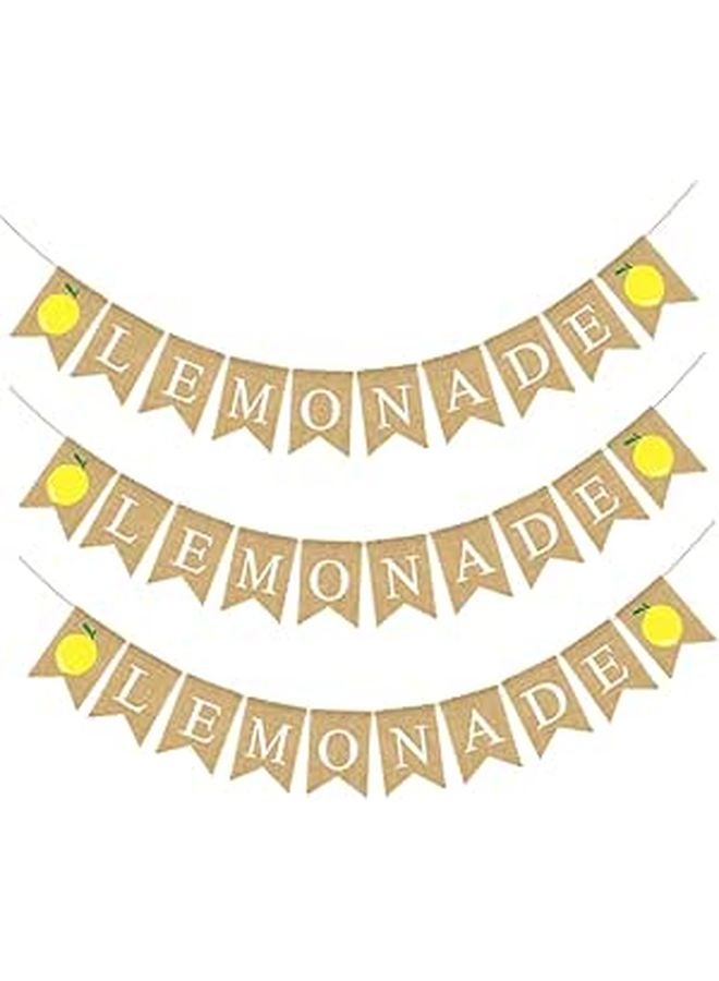 Yellow Hawaiian Luau Party Decorations Lemon Flag Swallowtail Bunting - Image 1