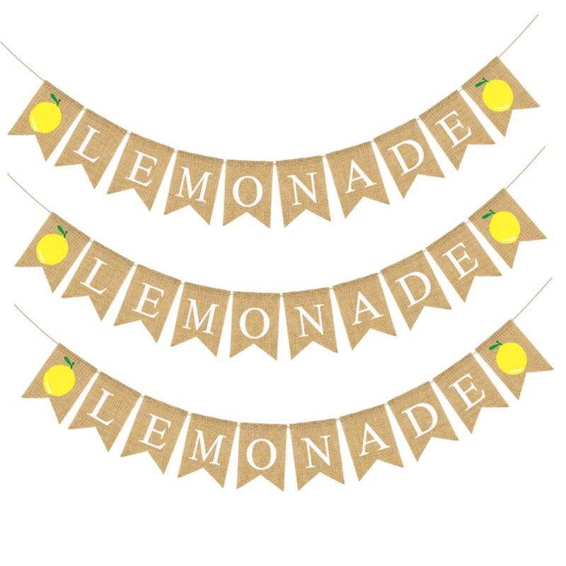 Yellow Hawaiian Luau Party Decorations Lemon Flag Swallowtail Bunting - Image 2