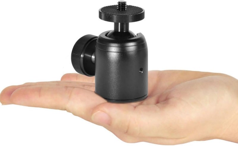 1/4 3/8 Screw Tripod Mount Ball Head Adapter, Metal 360° Rotating Camera Head Mount for DSLR and Projector Tripods, Black Miniature Camera Support for Photography and Video - Image 4