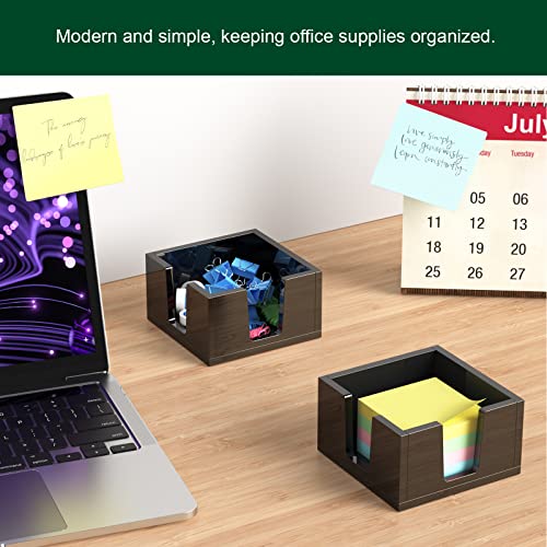 BOSSCASA Acrylic Sticky Note Holder, Self-Stick Note Pad Holder W/O Pads - Note Dispenser Memo Pad Holder Desk Organizer for School Office Home (3''x3'' Black) - Image 5