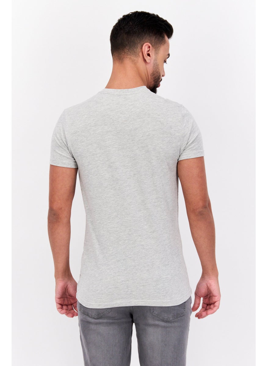 Canadian Peak Men Crew Neck Short Sleeves Solid T-Shirt, Grey  - Image 2