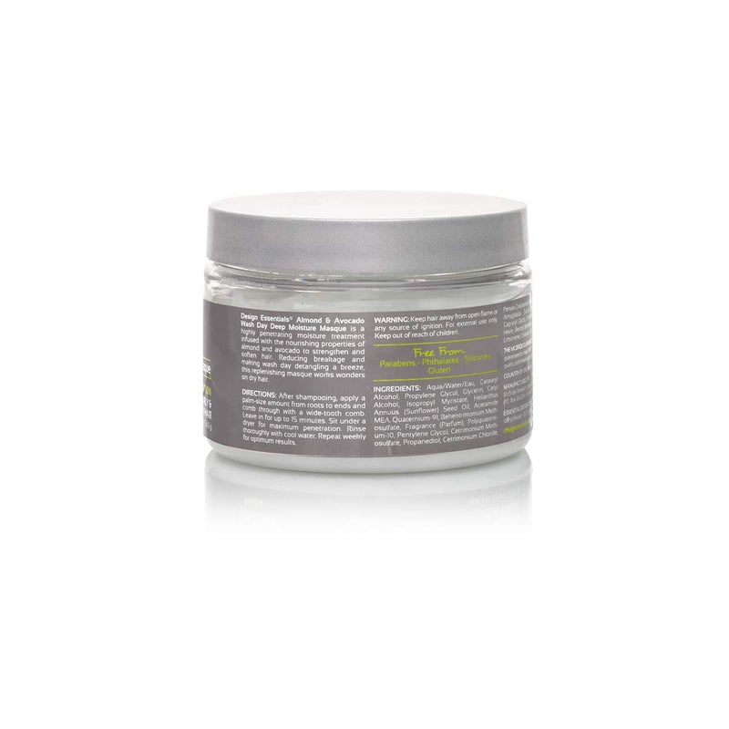 Design Essentials Almond & Avocado Wash Day Deep Moisture Masque, Deep Conditioning Hair Mask with Almond, Avocado & Shea, For Curly & Coily Hair, 12 oz - Image 4