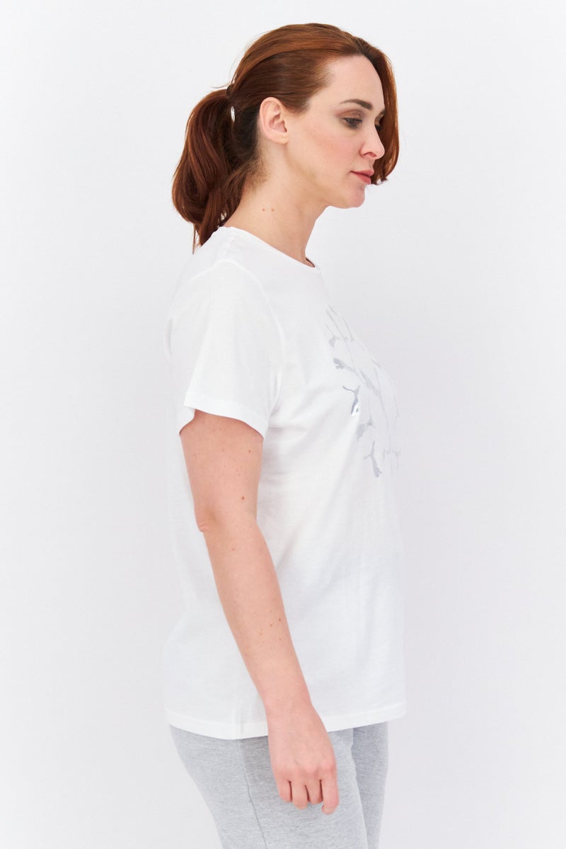 PUMA Women Sportswear Fit Short Sleeves Training Top, White  - Image 3