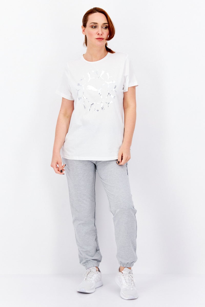 PUMA Women Sportswear Fit Short Sleeves Training Top, White  - Image 4
