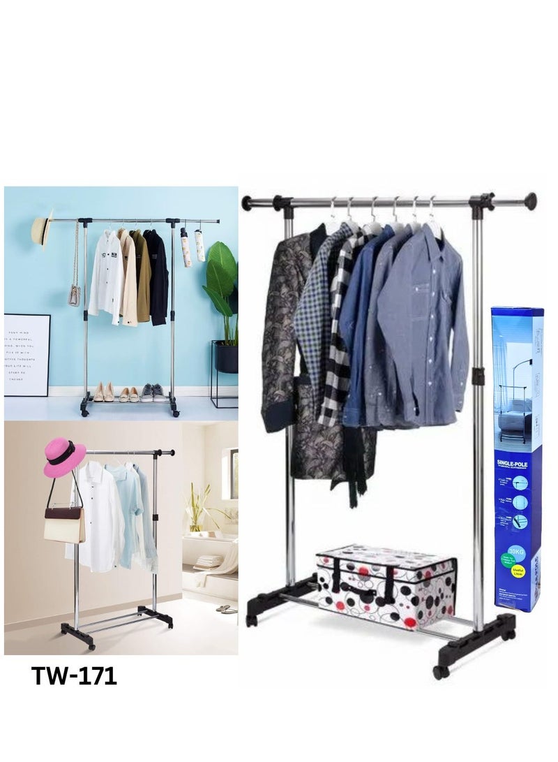 ARTC ARTC Portable Stainless Steel Adjustable And Movable Double And Single Pole Clothes Rack Hanger For Indoor and Outdoor - Image 2