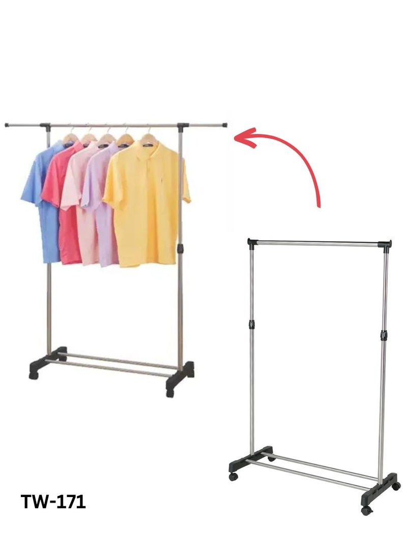 ARTC ARTC Portable Stainless Steel Adjustable And Movable Double And Single Pole Clothes Rack Hanger For Indoor and Outdoor - Image 4