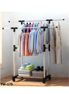 ARTC ARTC Portable Stainless Steel Adjustable And Movable Double And Single Pole Clothes Rack Hanger For Indoor and Outdoor  - Image 5
