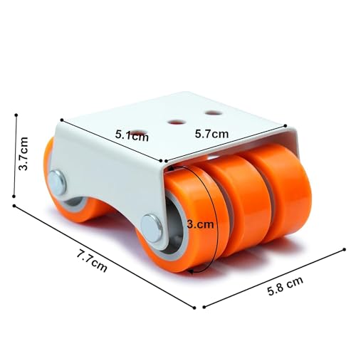 Caneuf Heavy-Duty Six-Wheel Fixed Caster Set – 30mm Diameter, Load Capacity 400KG | Non-Swivel Furniture Base Rollers for Sofa, Table, Cabinet – Set of 4 - Image 3