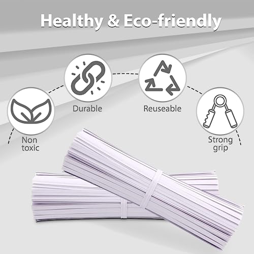 Gadget Beyond 100 Pieces 5" Reusable White Paper Bread Twist Ties, White Twist Ties Bag Ties for Bags Bread Wire Ties Reusable Twist Tie for Treat bags Party Cello Candy Bread Coffee Bags Cake Pops - Image 3