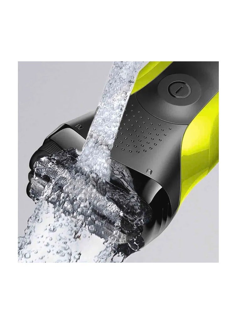 BRAUN ماكينة حلاقة براون سيريز 3 شيف آند ستايل 300BT مع رأس مشذّب و 5 مشط، أخضر فولت - Image 3