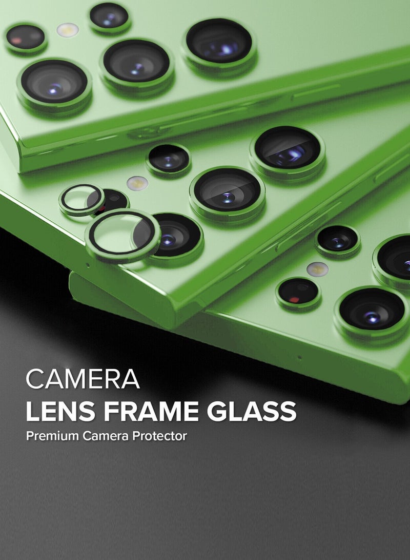 Wtech Samsung Galaxy S25 Ultra 2025 Premium Alloy Ring Camera Lens Tempered Glass Protector Shield - Light Green - Image 4
