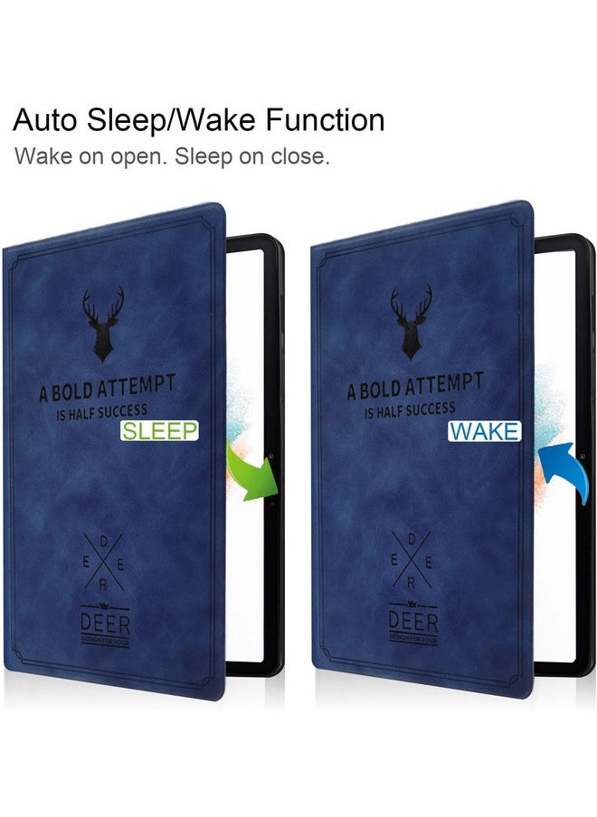 Robustrion - Robustrion Deer Pattern Flip Stand Case Cover for Samsung Galaxy Tab A8 10.5 inch [SM-X200/X205/X207] 2022 - Deer Blue - Image 1