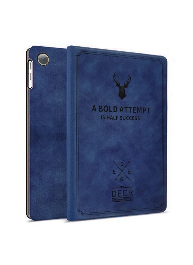Robustrion - Robustrion Deer Pattern Flip Stand Case Cover for Samsung Galaxy Tab A8 10.5 inch [SM-X200/X205/X207] 2022 - Deer Blue - Image 1