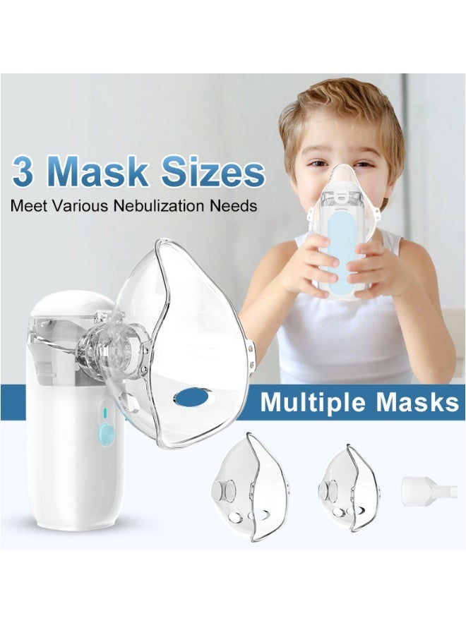 NIBEMINENT Portable Nebulizer Machine for Adults Kids, USB-C Rechargeable Handheld Nebulizer for Breathing Treatment, 2 Adjustable Modes, Efficiency&Quiet, 3 Masks, Travel and Home Use - Image 2