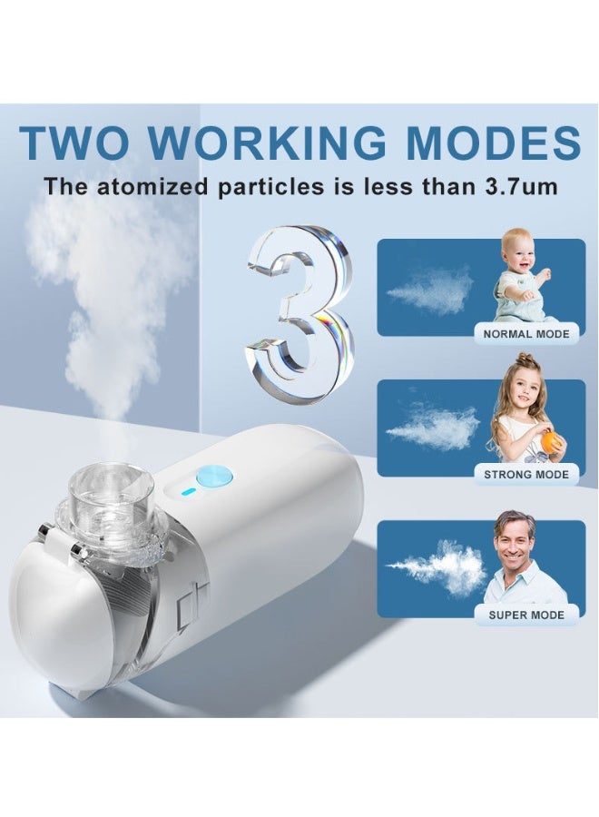 NIBEMINENT Portable Nebulizer Machine for Adults Kids, USB-C Rechargeable Handheld Nebulizer for Breathing Treatment, 2 Adjustable Modes, Efficiency&Quiet, 3 Masks, Travel and Home Use - Image 3
