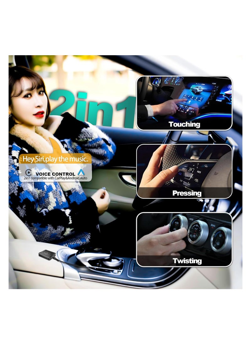 Generic - 2-in-1 Wireless CarPlay Adapter - Convert Wired to Wireless CarPlay Dongle for Seamless Plug & Play Control in OEM Wired CarPlay Vehicles, Compatible with Android & iOS 10.0+ - Image 1