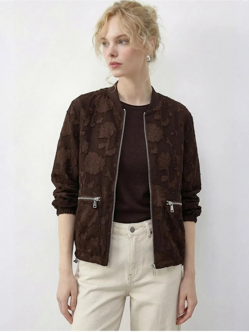 بيانكو لوتشي LUCCI Floral Oversized Bomber Jacket