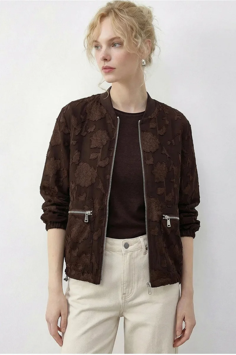 بيانكو لوتشي LUCCI Floral Oversized Bomber Jacket