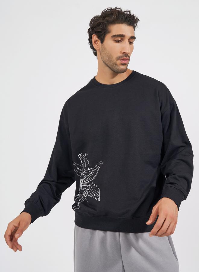 Styli Floral Print Boxy Sweatshirt - Image 1