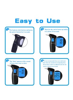 Furtey Professional Breathalysers Blowing Alcohol Tester with 12 Mouthpieces  Digital Display High Accuracy Detector  - Image 2