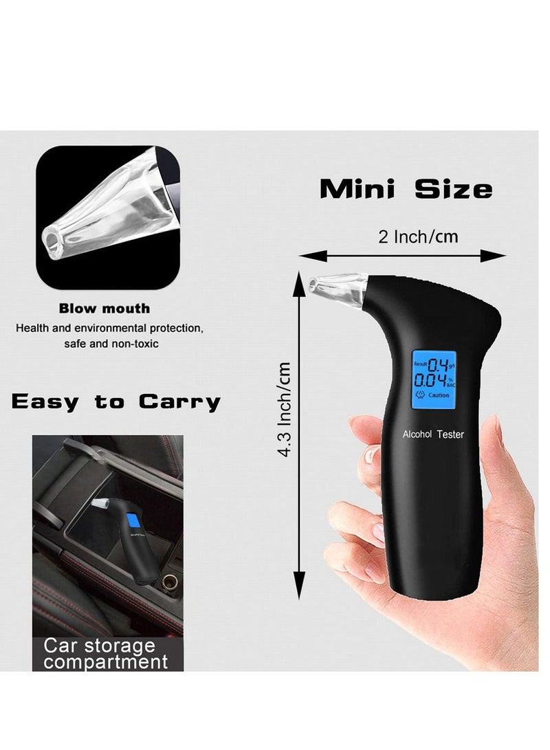Furtey Professional Breathalysers Blowing Alcohol Tester with 12 Mouthpieces  Digital Display High Accuracy Detector  - Image 3