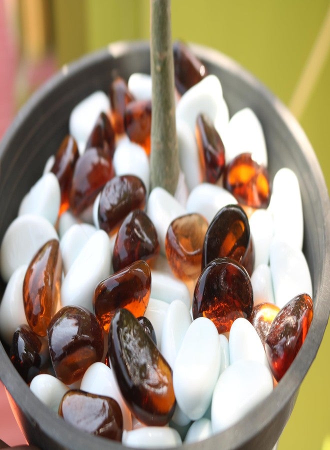 Wowtag Golden Brown and White Glossy Stones for Aquarium, Garden, Plant Pots, Vase fillers, Craft Work, DIY Projects, Table Decor, 1 kg - Image 4