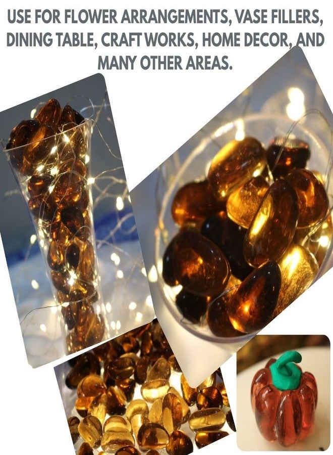 Wowtag Golden Brown and White Glossy Stones for Aquarium, Garden, Plant Pots, Vase fillers, Craft Work, DIY Projects, Table Decor, 1 kg - Image 5