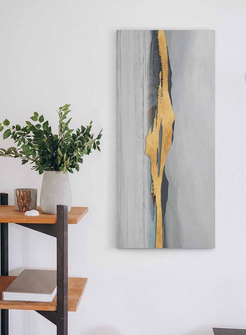 لوحة كانفاس على إطار خشبي بمنظر بانوراما، تصميم فن زيتي لأمواج المحيط، للمنزل، غرفة المعيشة، المكتب، الديكور - Image 1