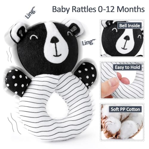 Joyreal High Contrast Baby Toys for Newborn, Black and White Baby Sensory Toys with Car Seat Toys,Infant Toys with Black White Cards Book, Montessori Toys for Baby Gifts - Image 5