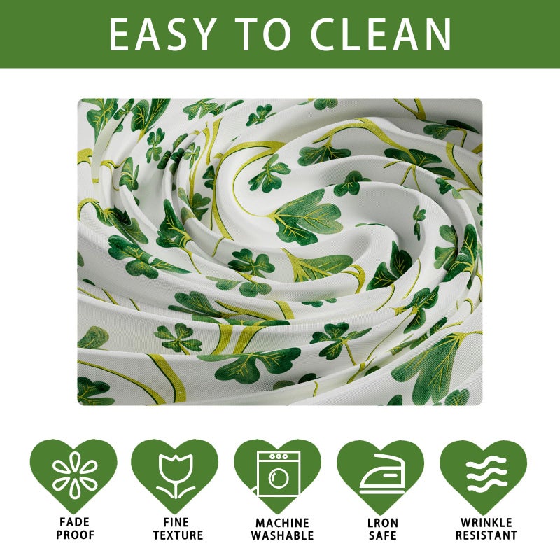 XCHI Shamrocks Clovers St. Patrick's Day Tablecloth Rectangle Table Cloth Washable Table Covers for Indoor Dining Home Party Decorations 60x84 Inch - Image 4