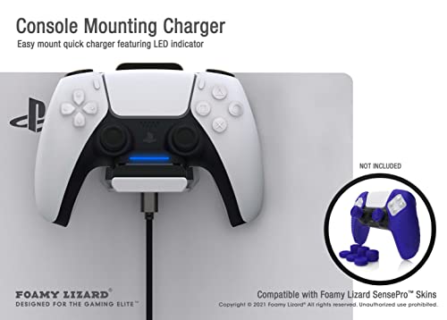 Foamy Lizard PS5 Controller Charger Console and Wall Mount for PlayStation 5 DualSense Fast Charging Station Hanging Dock, Headphone Hook, LED Indicator, Overcharge Protection (PS5 White+Black) - Image 5