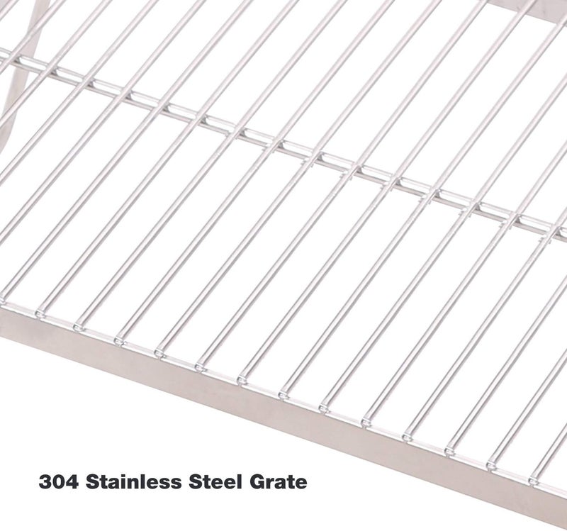 CAMPMAX Campfire Grill 304 Stainless Steel Grate, Folding Camping Grill Heavy Duty with Carrying Bag, Large - Image 4